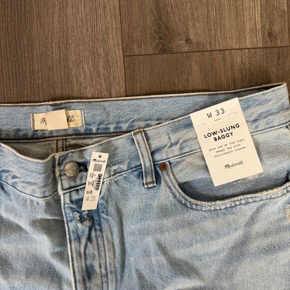 Madewell Low Slung Baggy Distressed Denim Jeans US Women's 33 - Picture 4 of 8